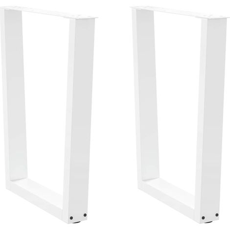 Esstischbeine V-Form 2 Stück Weiß 60x(72-73,3) cm Stahl