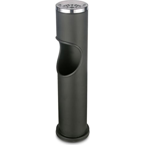 Metall Stand Aschenbecher schwarz - 47cm - Tisch Steh Ascher Müll Abfall Eimer