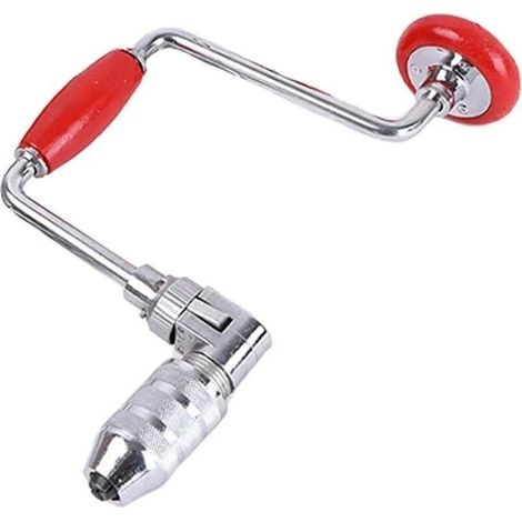 Chignole à manivelle vilebrequin – Perceuse à main manuelle 12 pouces – Mandrin haute précision – Pour perçage bois, plastique, acrylique - 12inch (1/4)