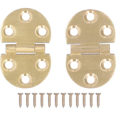 Cerniera in rame a 180 gradi con mini-vite per tavolo pieghevole, 2 set, 47x30mm -Crezuo