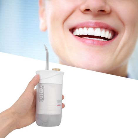 Hydropulseur buccal électrique télescopique portable à haute pression pour le blanchiment des dents et l'élimination du tartre S57 (blanc) (1/5)