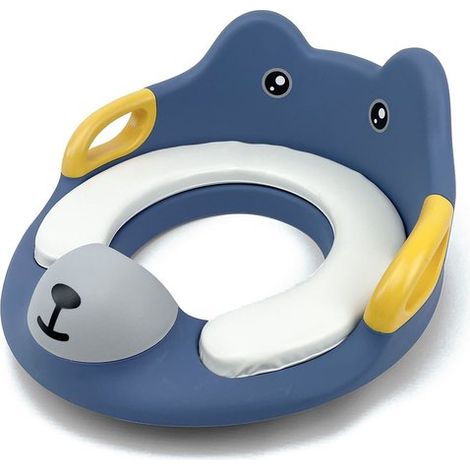 Réducteur de toilette enfant - Ours - Bleu - Siège WC pour enfant - Réducteur de siège de toilette - Apprentissage de la propreté - Pour garçons et filles (1/5)