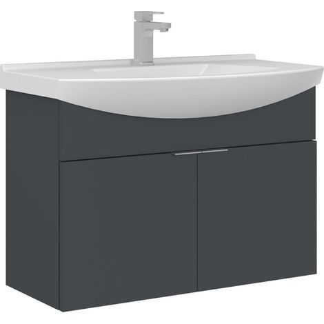 Waschtischunterschrank "Purus 80" – 80 x 50 x 58 cm – Anthrazit matt (1/5)