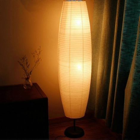 Lampadaire en papier de riz, lampe haute créative, éclairage de salon uniquement, abat-jour (1/4)
