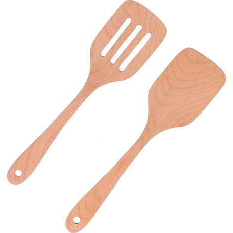 Set aus 2 umweltfreundlichen Antihaft-Spateln: hitzebeständiger Löffel und Schaumlöffel für Küchenutensilien (1/5)