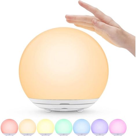 USB Rechargeable Bedside Night Light, Colorful Pat Lamp with Soft Atmosphere, Touch Switch and Timer for Bedroom MUMU (1/4)