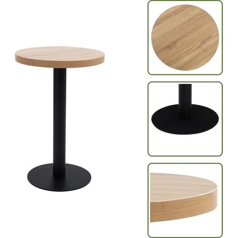 Bistrotisch Hellbraun 50 cm MDF - Esstisch - Bistrotisch - Kleiner Tisch - Runder Tisch - Holztisch (1/5)