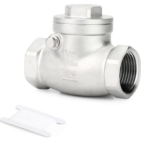 304 Stainless Steel 1/2" FBSP Swing Check Valve,Backflow Prevention,CF8 WOG 1000 Unidirectional Check Valve (1/5)