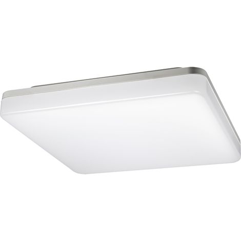 Sulion - Plafonnier LED Carré en Saillie IP44 Blanc (4000K, 24W) (1/4)