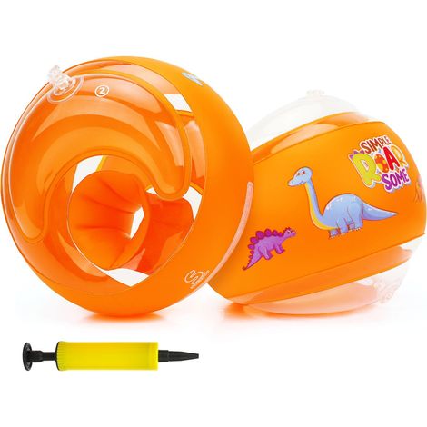Brassard Enfant 1-6 Ans 10-25KG Brassard Piscine Enfant avec Pompe à air 3 Chambres à Air Indépendantes Conception Transparente pour Piscine Plage Entraînement (1/4)