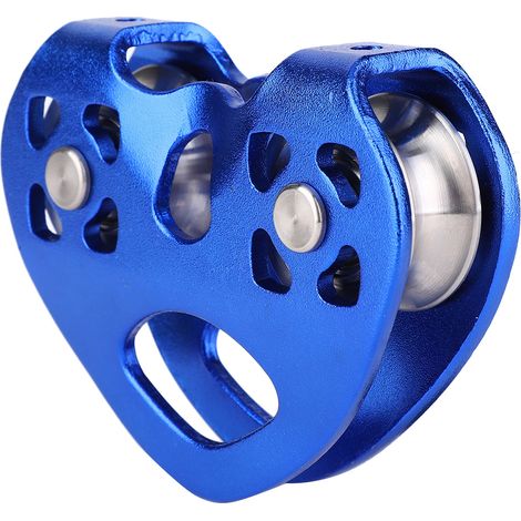 Trolley à Poulies Double Axe pour Équipement d'Escalade et de Randonnée en Forme de Cœur Bleu (1/5)