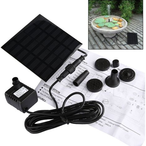 Pompe Solaire Améliorée Miniature 7V Pompe Solaire Fontaine de Jardin Bassin pour Hauteur Cycle de L'eau Étang Fontaine d'eau H415 (1/5)