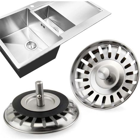 JSTHHTT Lot de 2 Bouchon evier Cuisine 80mm, Panier pour Bonde d'Évier de Cuisine, Filtre Evier Universel, Evier Cuisine, Filtre, Crépine Cuisine pour Vidange et Antiblocage (1/5)