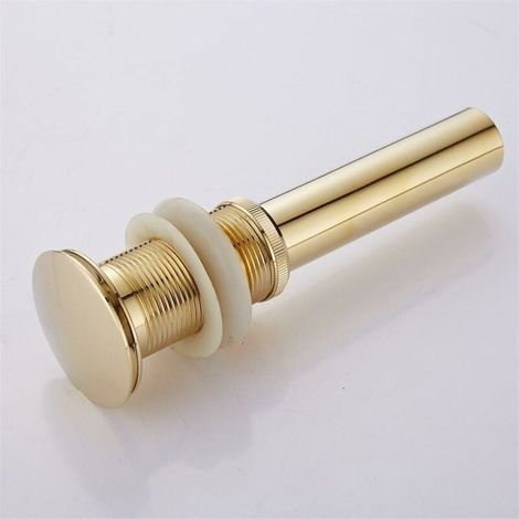 Moderne Pop-Up Rétro Bouchon Bonde De Lavabo Vidange Sans Trop-Plein En Laiton Bronzé Universel Valve Draineur D’Evier Vasque Siphon Sans Trou De Débordement Poli- Sans Trop-Plein 4258mm (1/4)