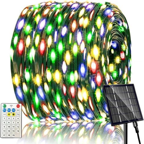 600 LED Guirlande Lumineuse Solaire, Étanche IP65, 62 m, 19 Modes, Décoration Extérieure Noël Jardin Terrasse