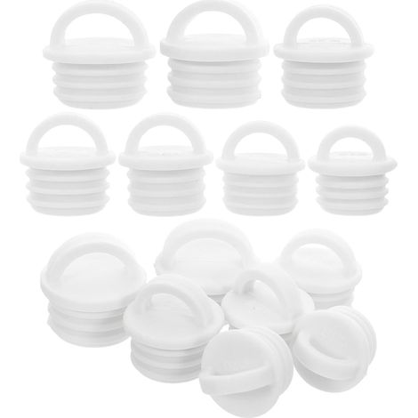 14 Pièces Bouchon de Vidange Réduit Éclaboussures d'eau avec Poignée Anneau en Caoutchouc Blanc Réduit Éclaboussures d'eau, Étanchéité pour Seau à Vadrouille pour Bassin Cuisine (1/5)