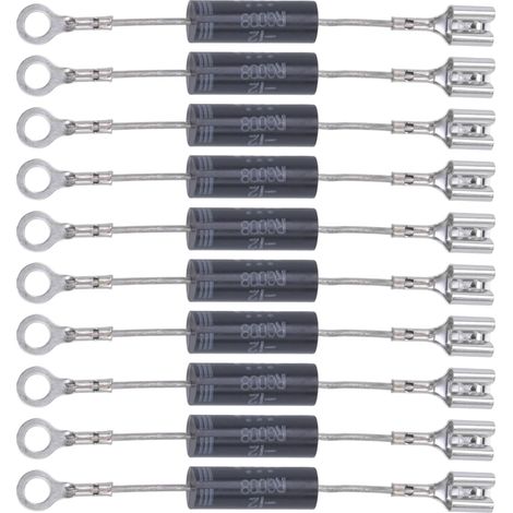 Diode de circuit de four de remplacement pour service à micro-ondes, composant de redresseur avec corps encapsulé, bornes métalliques, alimentation de rechange, composant de remplacement de redresseur (1/5)