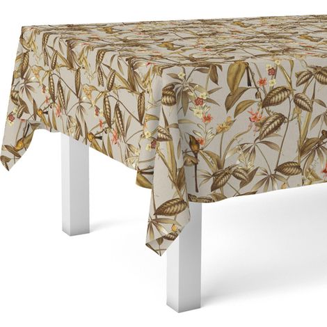 Nappe Toile cirée Lavable carrée 140x140 cm Marron (1/5)