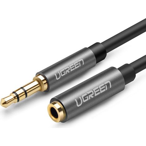 Cable de extensión de audio AUX ugreen AV118 con conector jack de 3,5 mm, 1 m (negro) (1/5)