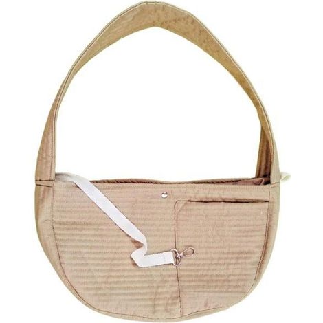 Petit sac de transport mains libres pour animaux de compagnie, avec large bandoulière, vert olive, pour chiens et chats.
