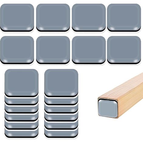 20 Pièces Patins en Téflon Autocollants(Carré), 25x25mm PTFE Patins Glisseurs pour Meubles, Auto-adhésives Patins de Téflon Meubles pour Protection Efficace de Parquet, Carrelage, Stratifié