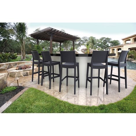 Tabouret de bistrot empilable en polypropylène gris foncé Jarie (1/5)