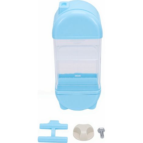 Mangeoire automatique anti-déversement 800 ml en plastique, cage suspendue bleue, pour perroquets, perruches et inséparables (1/5)