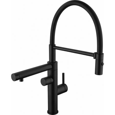 Miscelatore cucina con bocca in silicone e filtraggio indipendente Nero Opaco Paini Special 64NS643TCFD Nero opaco