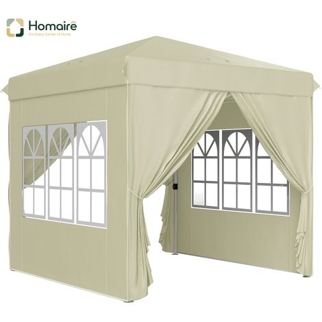 HOMAIRE Pavillon Faltbar Cremeweiß Wasserabweisend UV Schutz 50+ Winterfest für Camping Garten