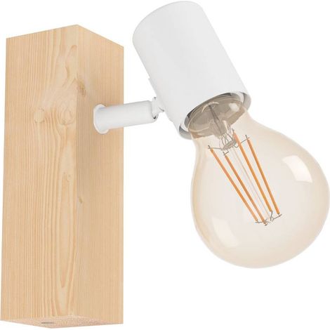 Faretto da Parete Legno Lampada Interno Applique 1 Luce Vintage Townshend 3 Eglo (1/5)