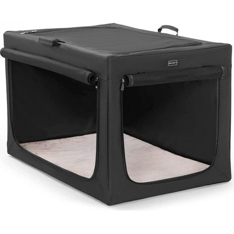 Cage pour chien pliable L 90x61x58cm, transport voiture, intérieur confortable, aéré (1/5)