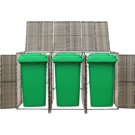 Abri pour poubelle, métal durable, design résistant aux intempéries, MULTI (1/2)