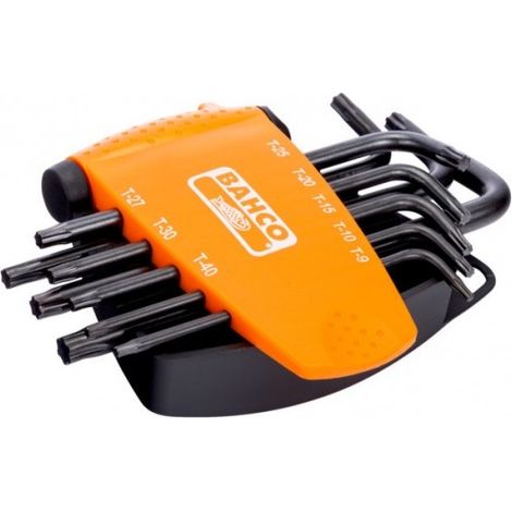 BAHCO - Jeu de clés mâles longues TORX® Plus avec finition phosphatée T9-T40 - 8 pcs
