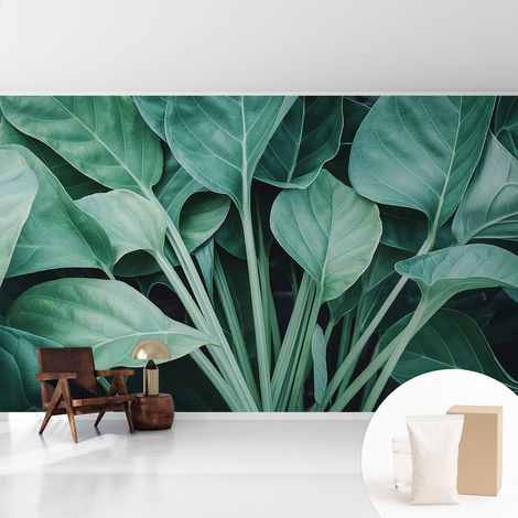 Tapete Tapete Vliestapete mit Kleber - Fototapete mit Motiv - Wandtapete modern - Wanddeko Grüne Natur 416x254 cm (1/5)