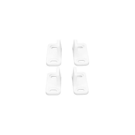 Lot de 2 Guides Inférieurs pour Porte Coulissante, Butées de Sol en Acier et Plastique Blanc, Support Robuste pour Armoire et Dressing (1/4)