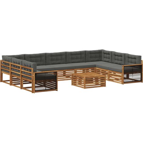 Outdoor Sofa Set 10 pcs Natural and Anthracite vidaXL (1/5)