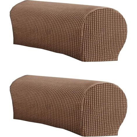 Housses d'accoudoirs en peluche douce et élastique, protections pour meubles, spécialement conçues pour les fauteuils, lot de 2 pièces (1/4)