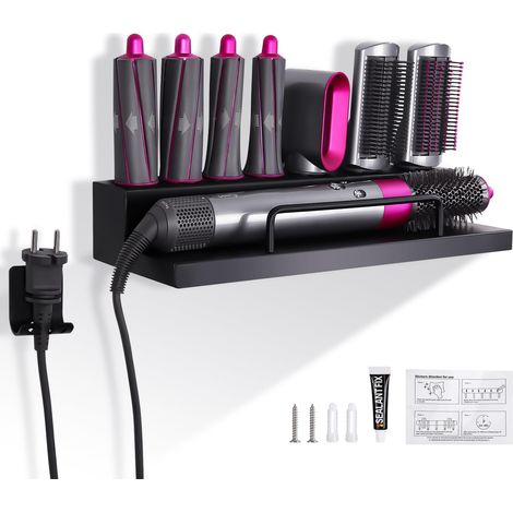 Soporte de repuesto para Dyson Airwrap Styler, adhesivo, sin necesidad de clavos ni taladro, negro (1/5)