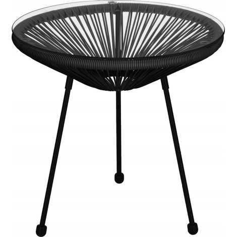 MESA REDONDA DE TECNORATTAN PARA JARDÍN, BALCÓN, TERRAZA, CAFÉ DE 50cm (1/5)