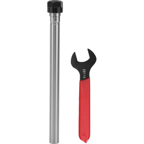 Porte-pinces droit long pour fraisage CNC avec clé, extension de 150mm et serrage de 1-7mm, modèle C12-ER11A-150L (1/5)