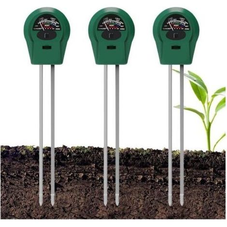 Testeur De Sol 3 en 1,3 dans 1 Testeur D'humidité,3 Pièces PH-Mètre De Sol,Soil Moisture Meter,Testeur Humidité Plante pour la Maison,Pelouse,Plante,Ferme,de (1/5)