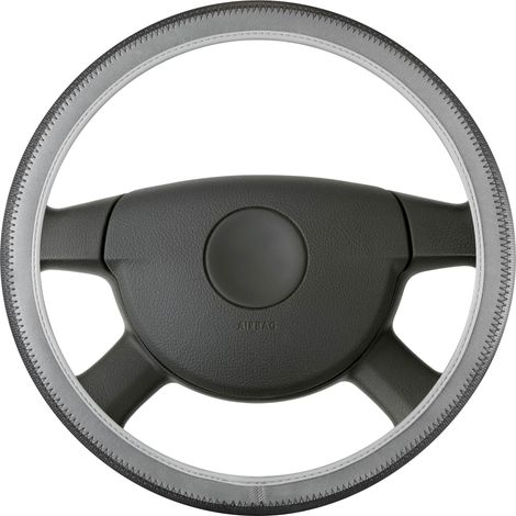 Lenkradhülle Soft Grip Styler, Auto-Lenkradschoner Universalgröße 38 cm schwarz-grau (1/5)