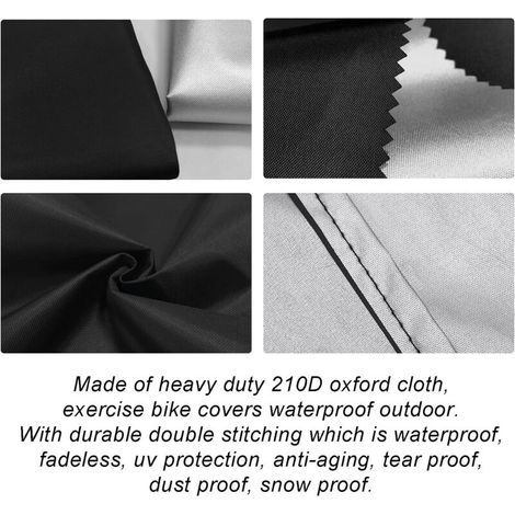Housse de protection pour vélos d'appartement – résistante à la poussière et au soleil – noire (1/3)