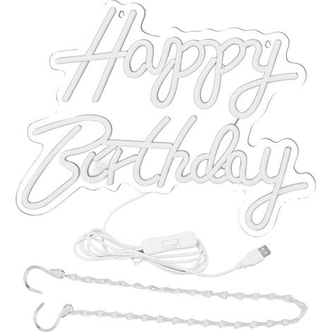 LED-beleuchtetes „Happy Birthday“-Neonschild (1/5)