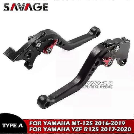 S'applique aux leviers de frein et d'embrayage pour motos MT125, YZF-R125, XSR125, MT-125, R125 et XSR 125 (2016-2023) levier réglable (noir, 2016-2019). (1/5)
