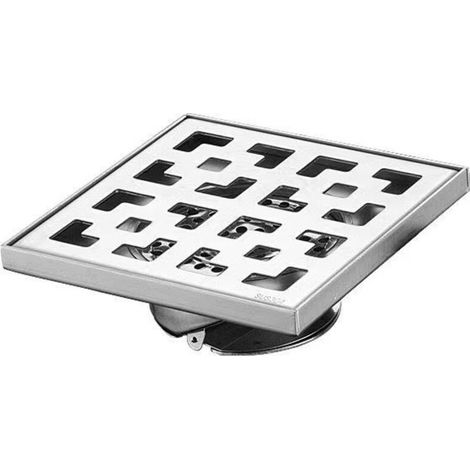 Silver-12×12 cm Outdoor Floor Drain, Floor Drain and Shower Drain, Floor Drain, Drain with Perfume Stop and Hair Strainer (1/5)