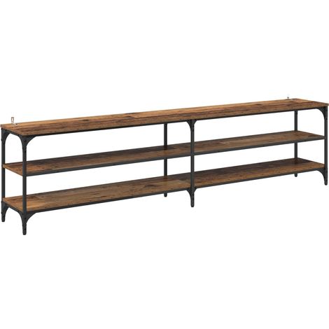 vidaXL TV Cabinet Old Wood 200 x 30 x 50 cm Engineered Wood and Iron (1/4)