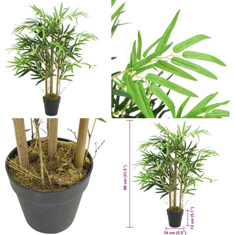 Bambusbaum Künstlich 500 Blätter 80 cm Grün - Bambusbaum - Kunstrasen - Dekorative Pflanzen - Indoor Pflanzen - Grüne Pflanze - Home & Living (1/5)