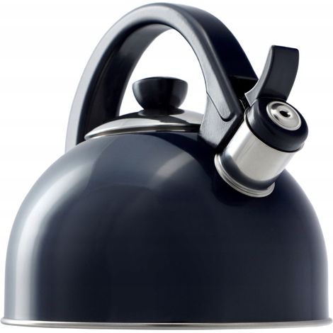 Bollitore KADAX in acciaio inossidabile, 1,7 L, disponibile in vari colori, per tutti i tipi di piani cottura, bollitore retrò, blu navy (1/5)