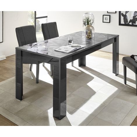 Table à manger moderne laqué gris 180cm CAPRI (1/5)